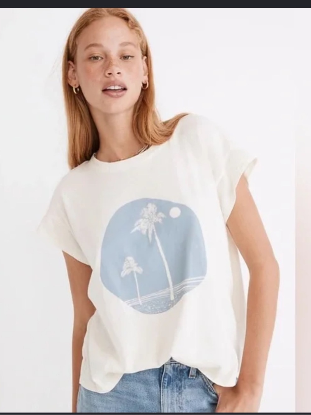 Madewell X Walked Noble Studios Palm Tree Short-Sleeve Tee